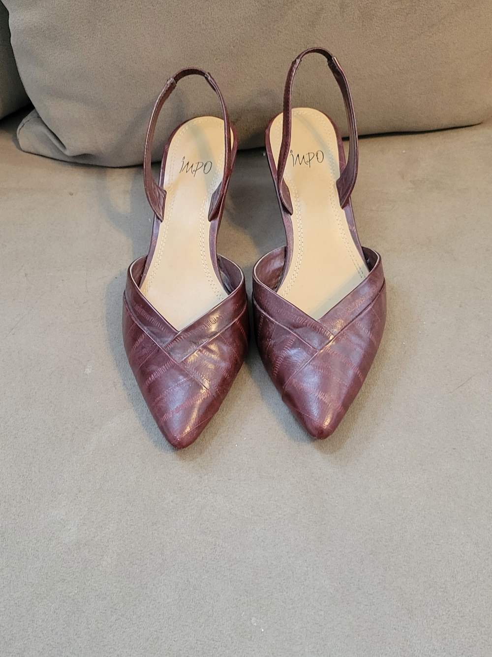 Impo Pointed Slingback Pumps in Burgundy Wine